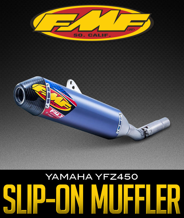 FMF RACING TITANIUM ANODIZED SLIP-ON MUFFLER W/ CARBON CAP YAMAHA YFZ450