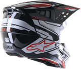 S-M5 ACTION 2 HELMET BLK/WHT/BRT RD GLOSSY 2X