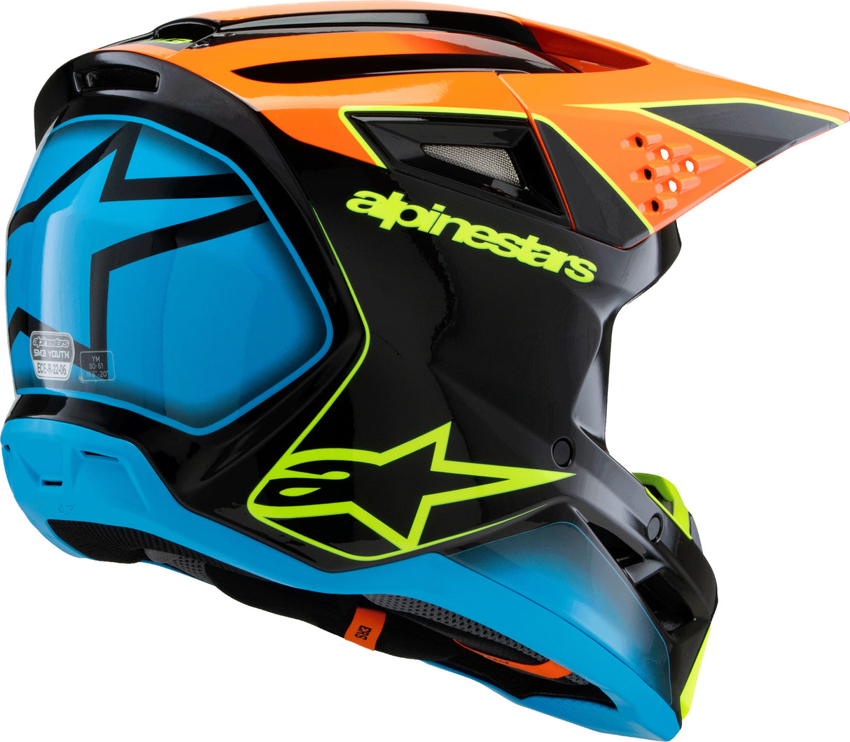 SM3 YOUTH FRAY HELMET BLK/ORNG/YLW FLUO YL